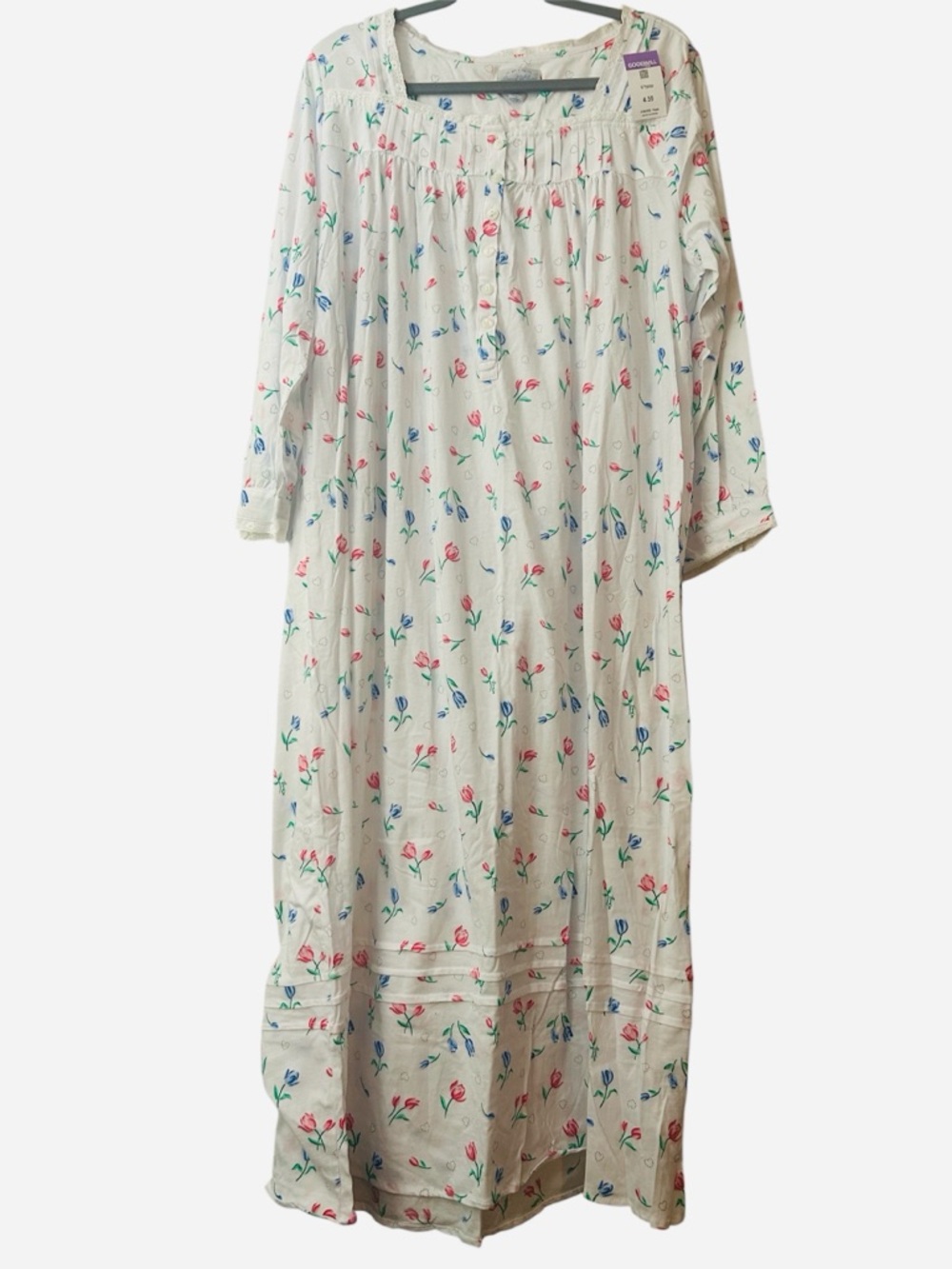 NEW Lanz of Salzburg White Floral Classic Cozy Cotton Nightgown NWOT - Picture 3 of 10
